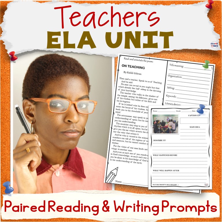 Teachers Unit - Teacher Appreciation Week Reading, Writing - Print and Digital