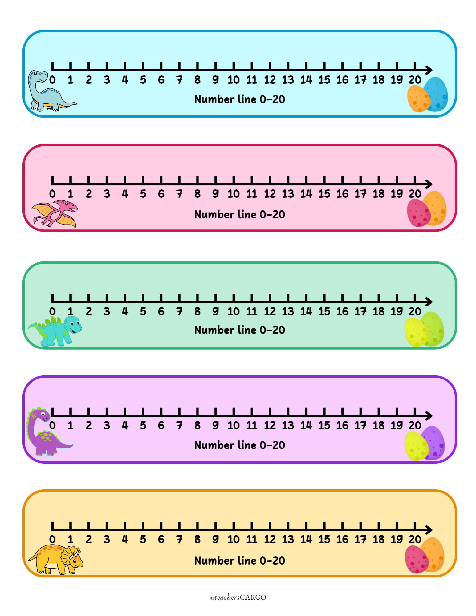 Addition and Subtraction within 20 | Printable Number Lines to 20 | Made By  Teachers