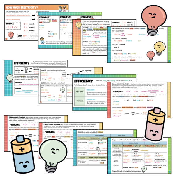 Power and Electrical Energy Calculations Notes & Practice - Made By ...