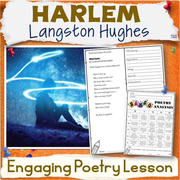 Poetry Lesson Harlem by Langston Hughes Print and Digital Made By
