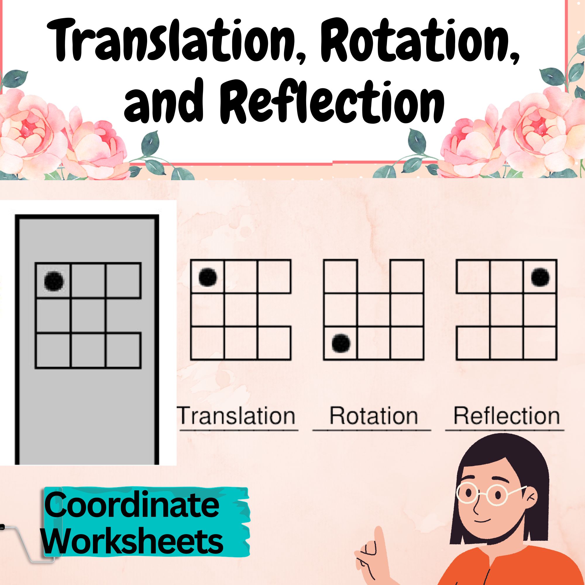 Translation Rotation Reflection Worksheet Worksheets For Kindergarten