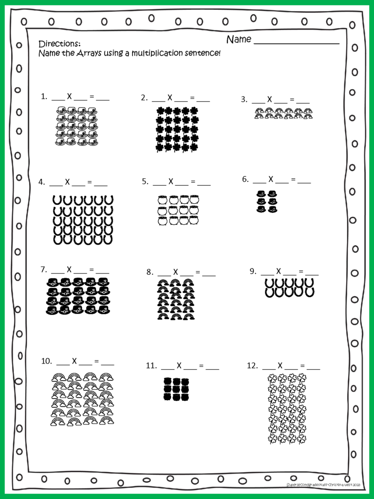 Lucky Arrays! 2nd and 3rd grade Multiplication Practice | Made By Teachers