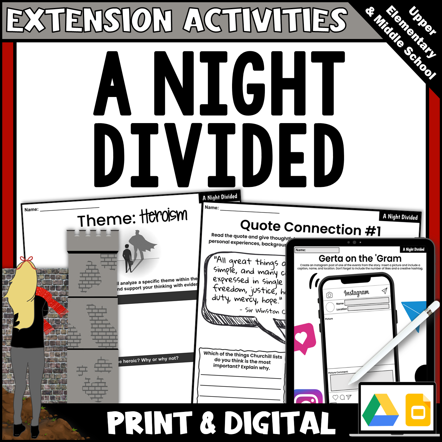 A Night Divided Novel Study Theme and Symbolism Extension Activities