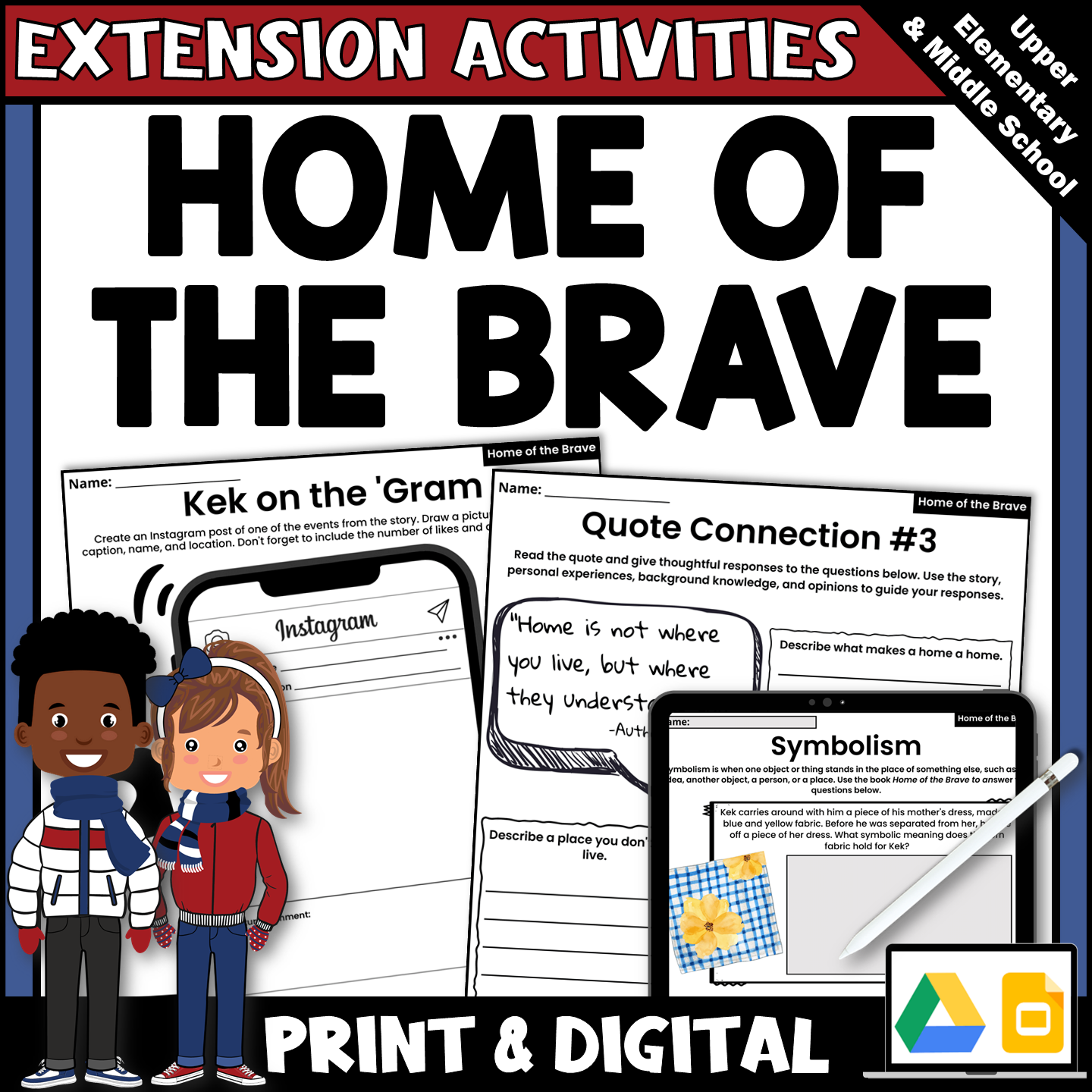 Home of the Brave by Katherine Applegate Novel Study Extension Activities