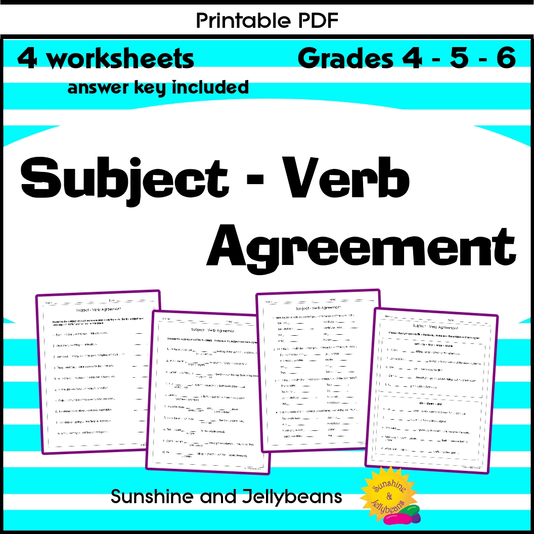 Subject Verb Agreement 4 Worksheets Great Practice Grades 4 5 6