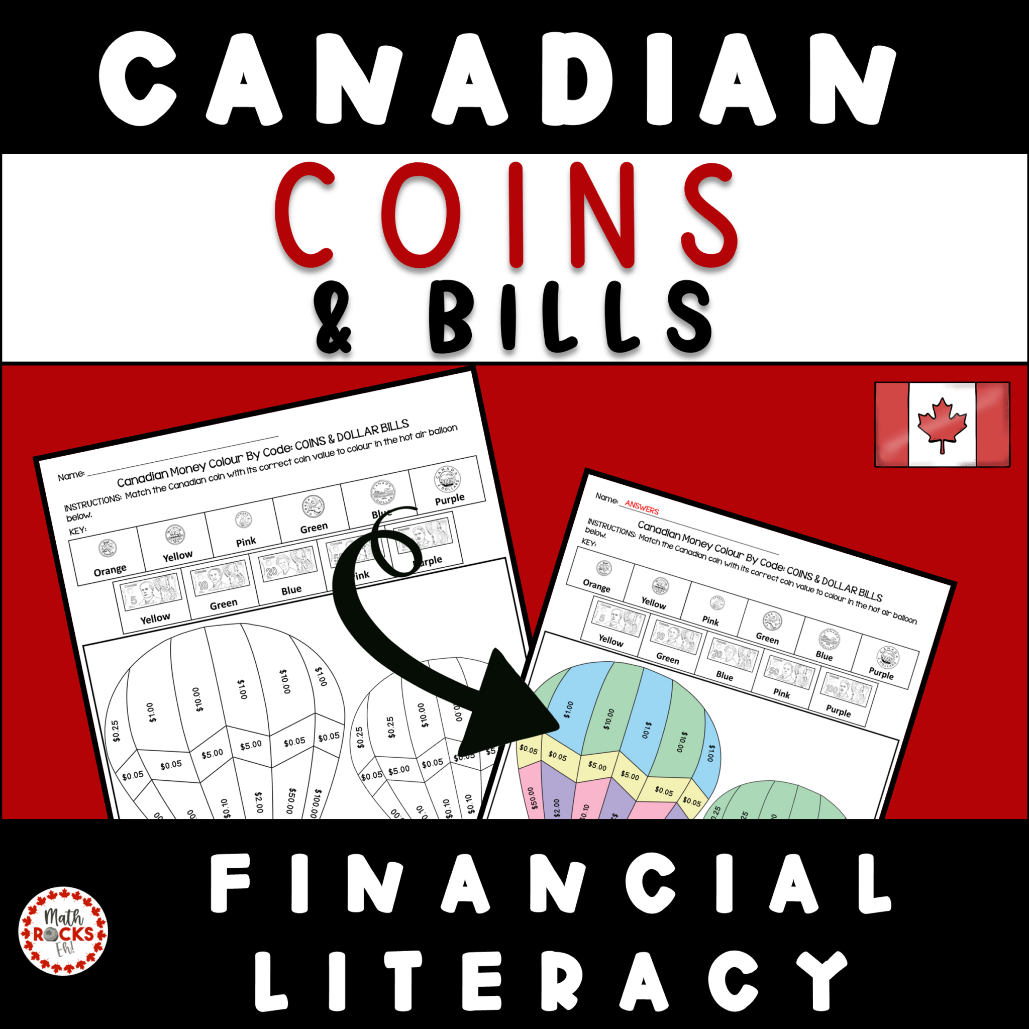 Canadian Money Colouring Pages | Made By Teachers