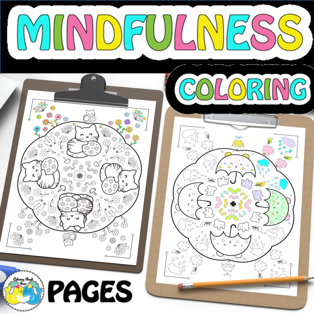 spring mindfulness : mindfulness coloring pages for kids & teen | Made
