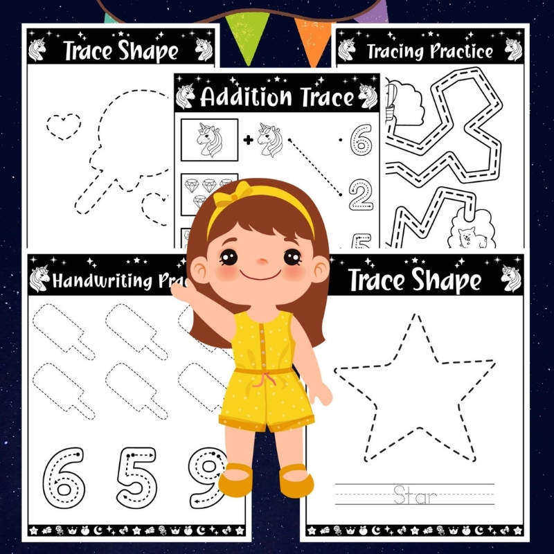 Alphabet & Number & Shape Tracing Activity Worksheets | Made By Teachers