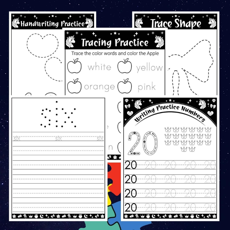 Alphabet & Number & Shape Tracing Activity Worksheets | Made By Teachers