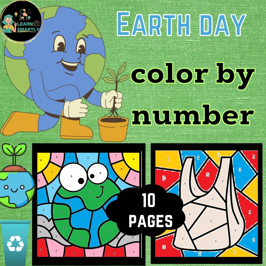 Earth Day Color by Number Coloring Sheets Activities Made By Teachers