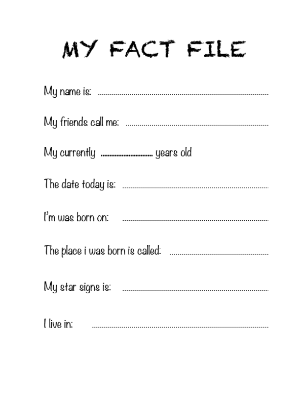 All About Me: Getting To Know You Worksheet (I AM SPECIAL AND UNIQUE ...