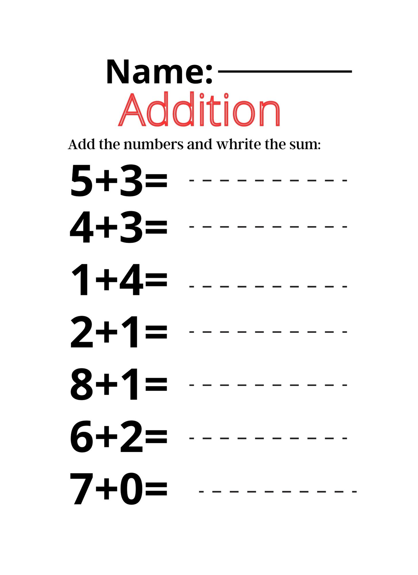 Kindergarten Math Worksheets Addition and Subtraction Practice Made