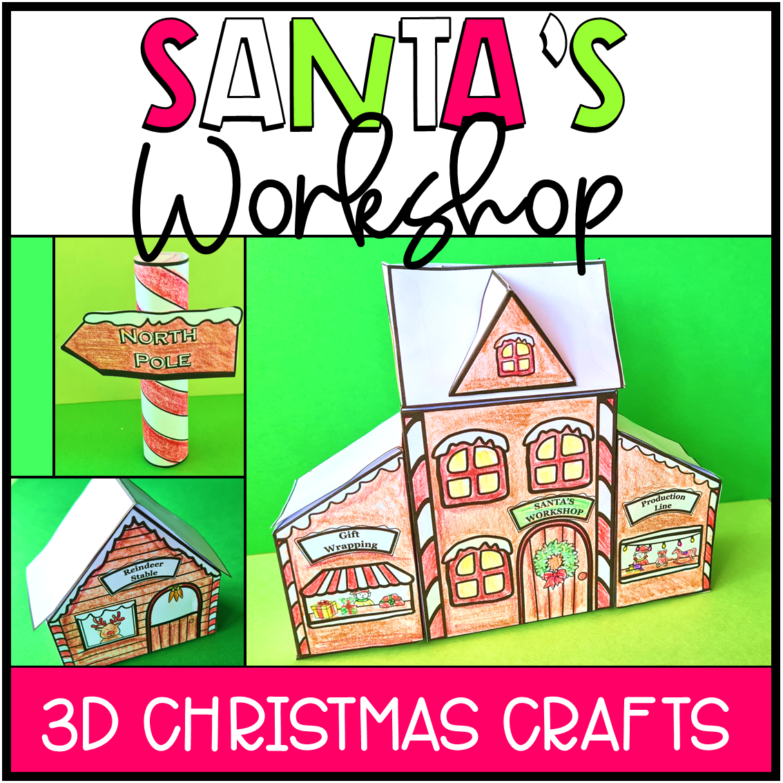 Christmas Craft Santa's 2nd, 3rd, 4th, 5th, 6th Grade Made