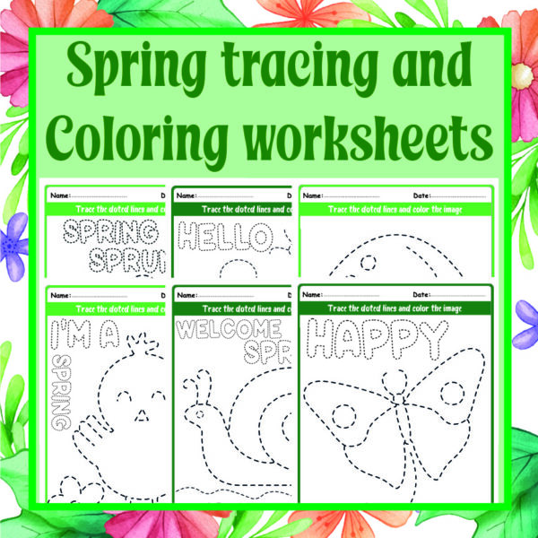 SPRING TIME!! Preschool Tracing and Coloring Worksheets - Made By Teachers