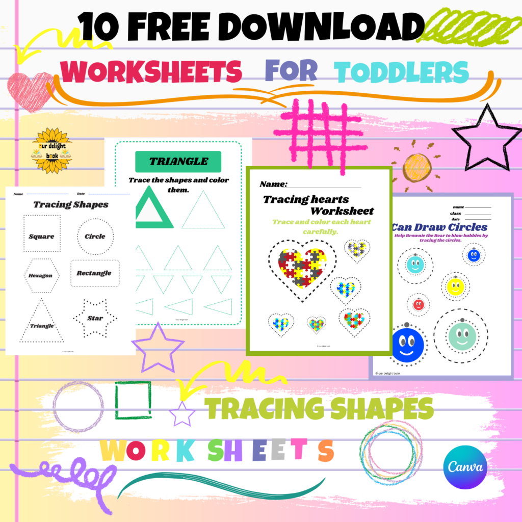 Tracing shapes worksheets for toddlers | Made By Teachers