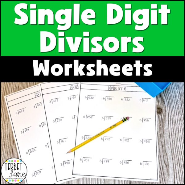 Single Digit Divisor Division With and Without Remainders Worksheets ...