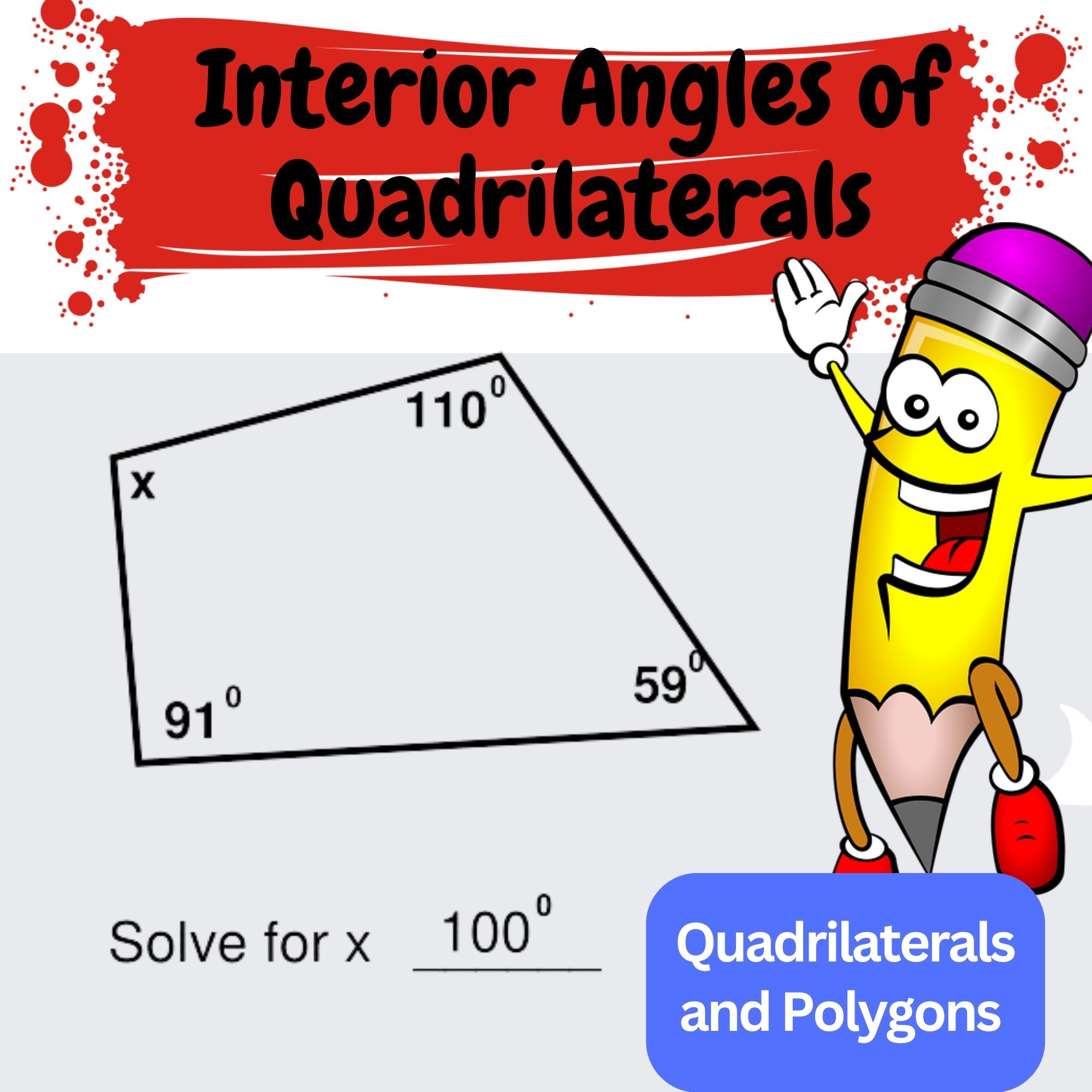 Find The Measure Of The Missing Angle Quadrilaterals And Polygons