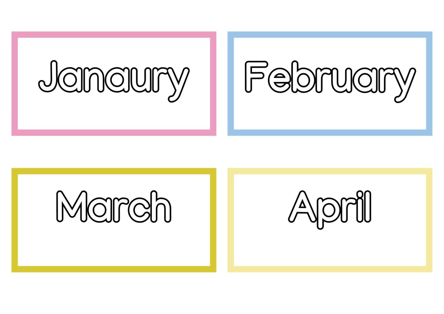 Months of the year Simple flash cards | Made By Teachers