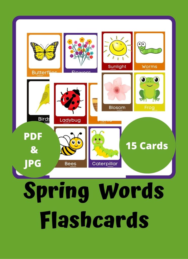 Printable Spring Sight Word Vocabulary Flashcards Spring Activity