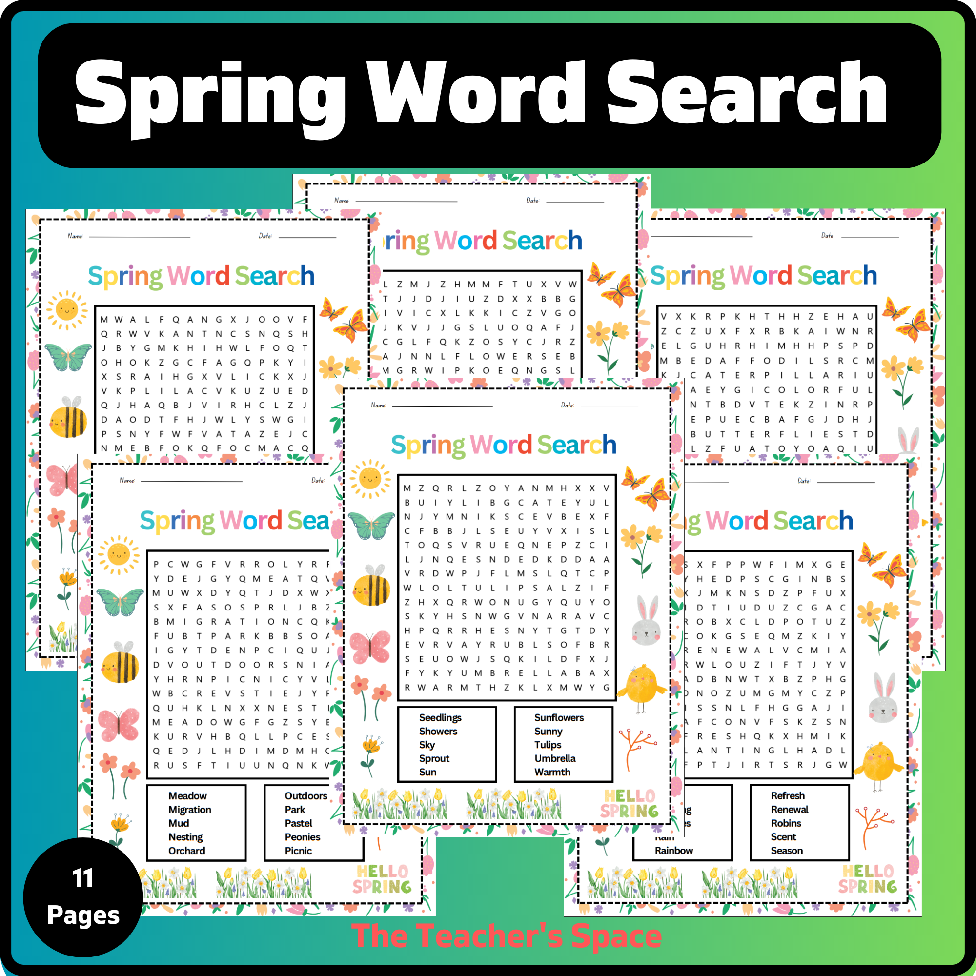 Printable Spring Word Search Worksheets | Made By Teachers