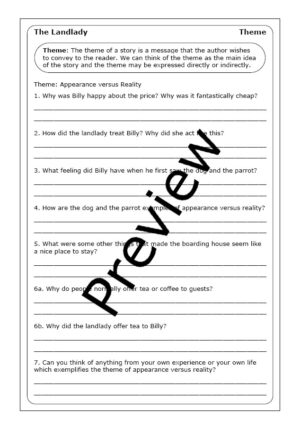 Roald Dahl "The Landlady" worksheets | Made By Teachers