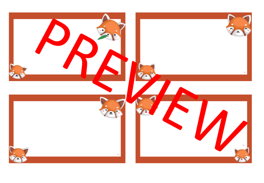 Red Panda Theme Decor Bundle Name Tags, Labels, and Schedule Daily ...
