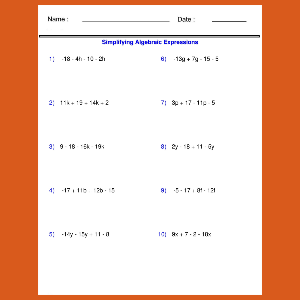 simplifying-variables-worksheets-addition-and-subtraction-4-terms