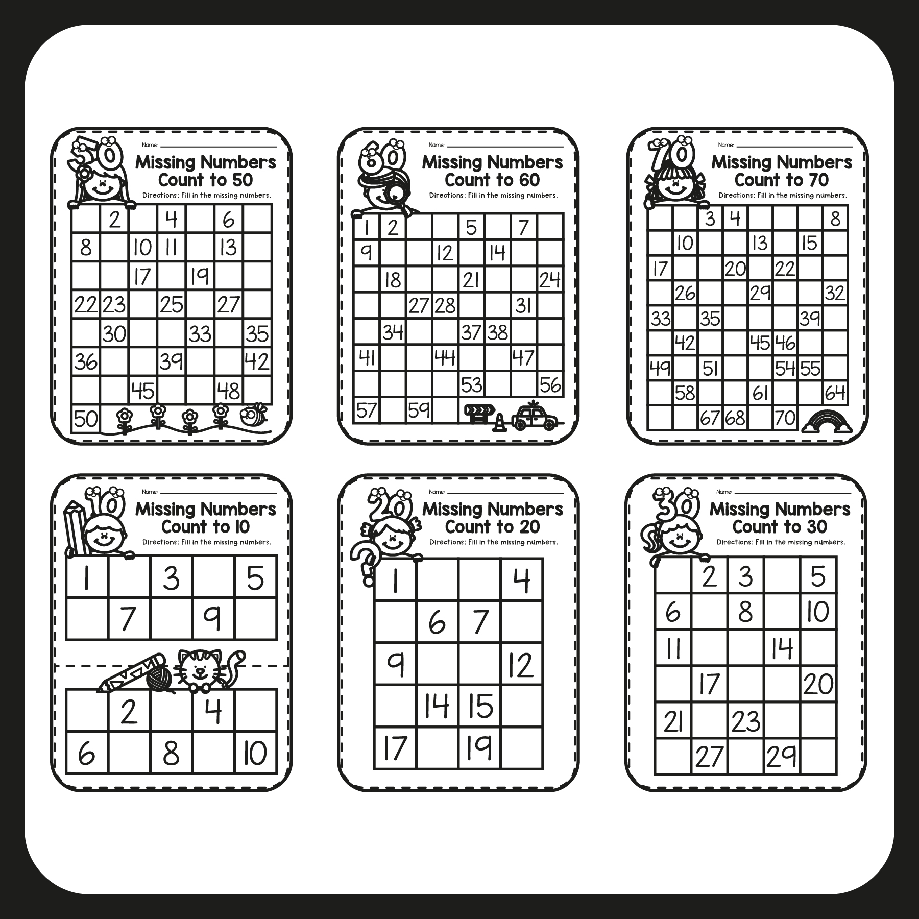 Fill in the Missing Number Worksheets | Made By Teachers