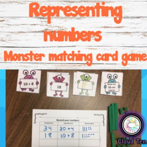 Representing numbers - Monster Matching Card Game