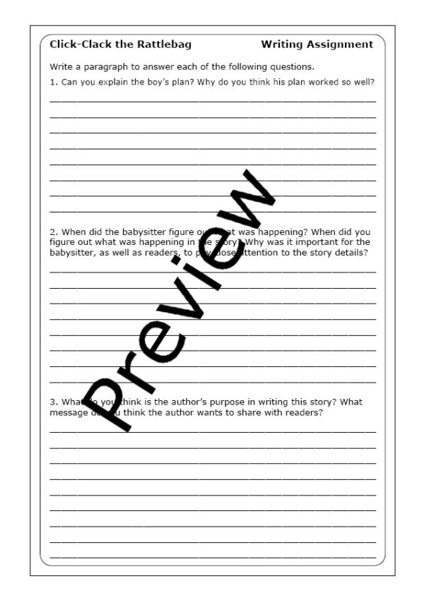 Neil Gaiman "ClickClack the Rattlebag" worksheets Made By Teachers