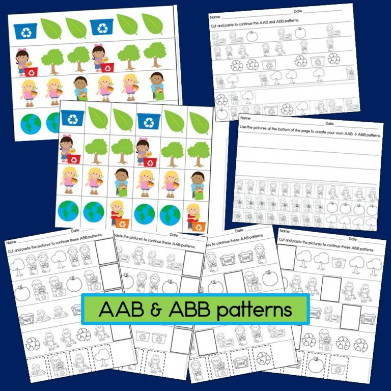 Earth Day | Conservation Math Center with AB, ABC, AAB & ABB patterns ...