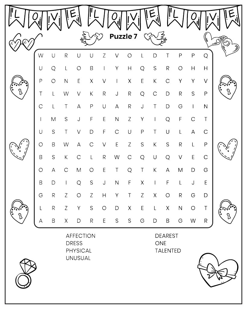 Fall in Love with Valentine's Day Word Search Puzzles | Made By Teachers