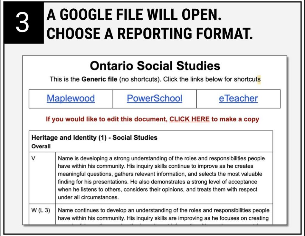 Social Studies Report Card Comments Ontario and BC Grade 2 EDITABLE