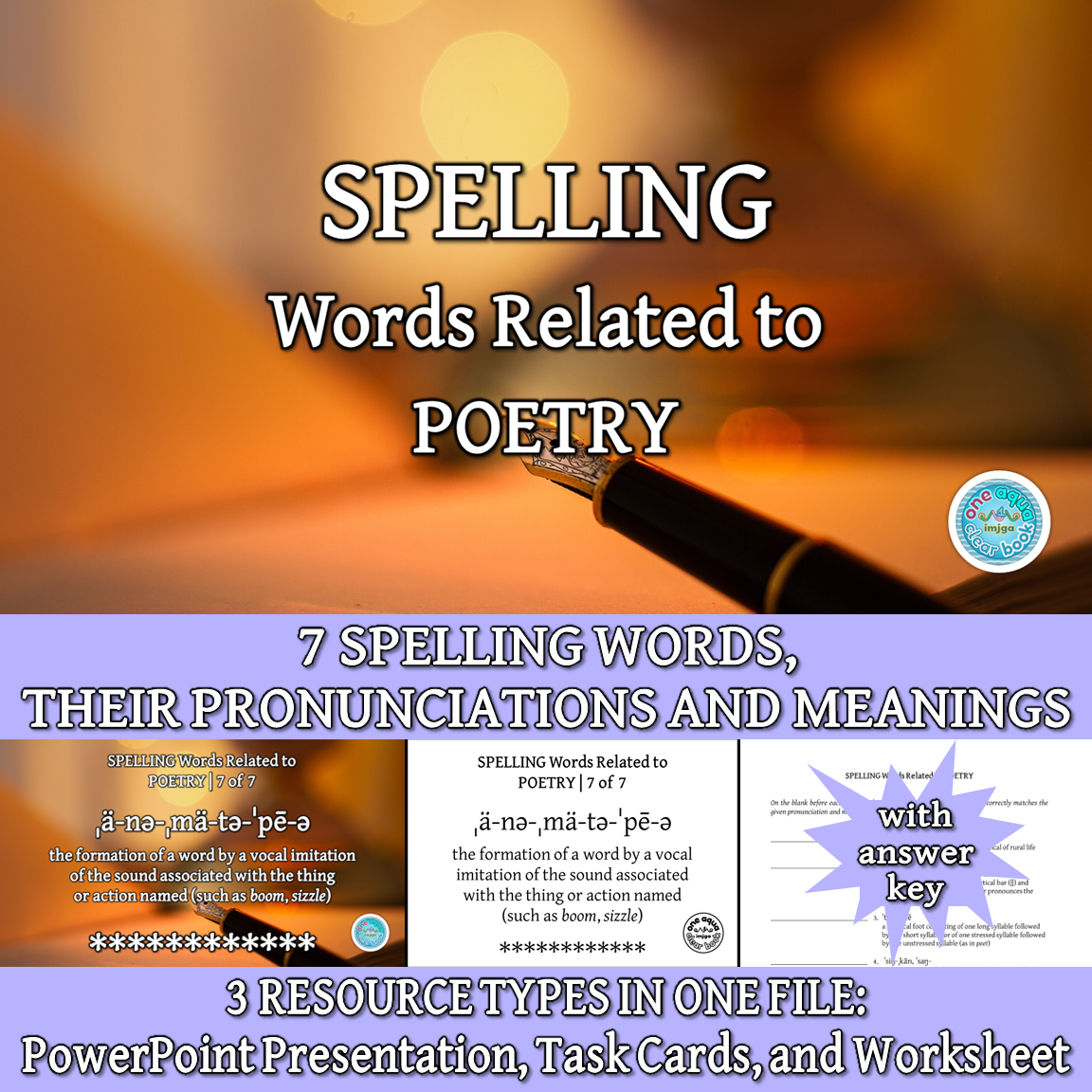 SPELLING Words Related to POETRY