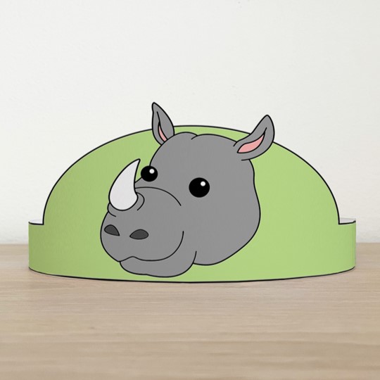 Rhino Paper Crown Printable Africa Animal Costume Craft - Made By Teachers