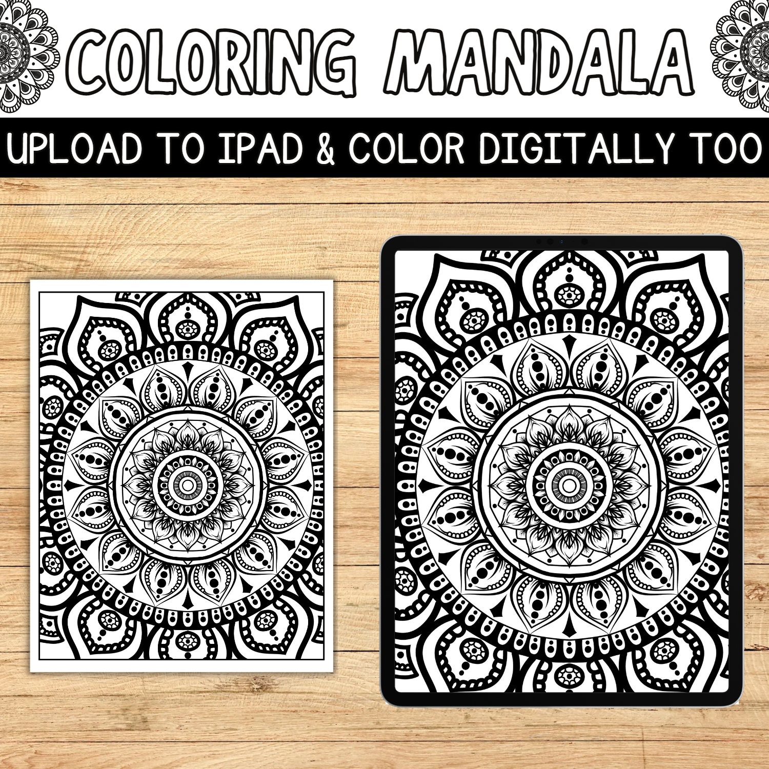 Meditative Mandalas: Printable Coloring Book for Relaxation and Mental