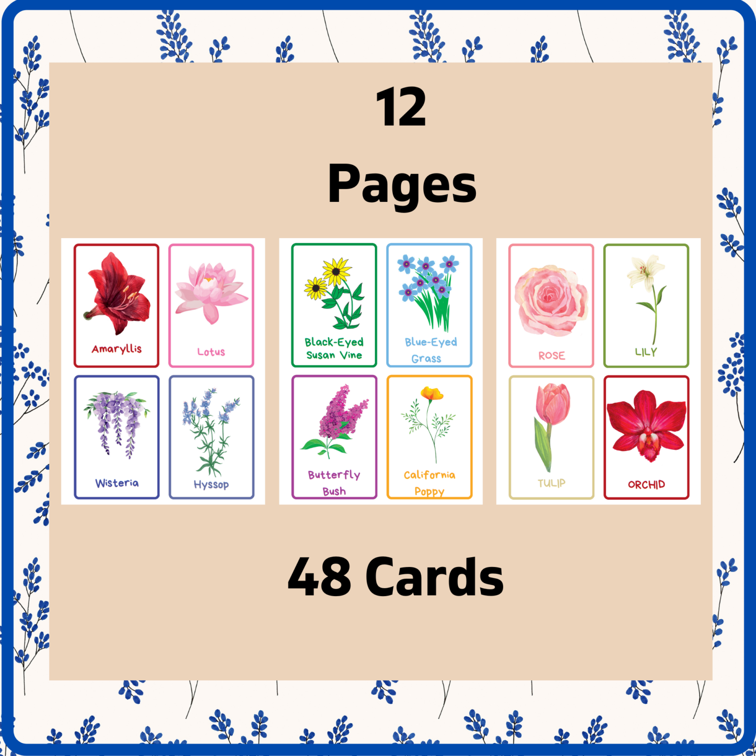 Printable Spring Flower Identification Flashcards for Kids | Made By