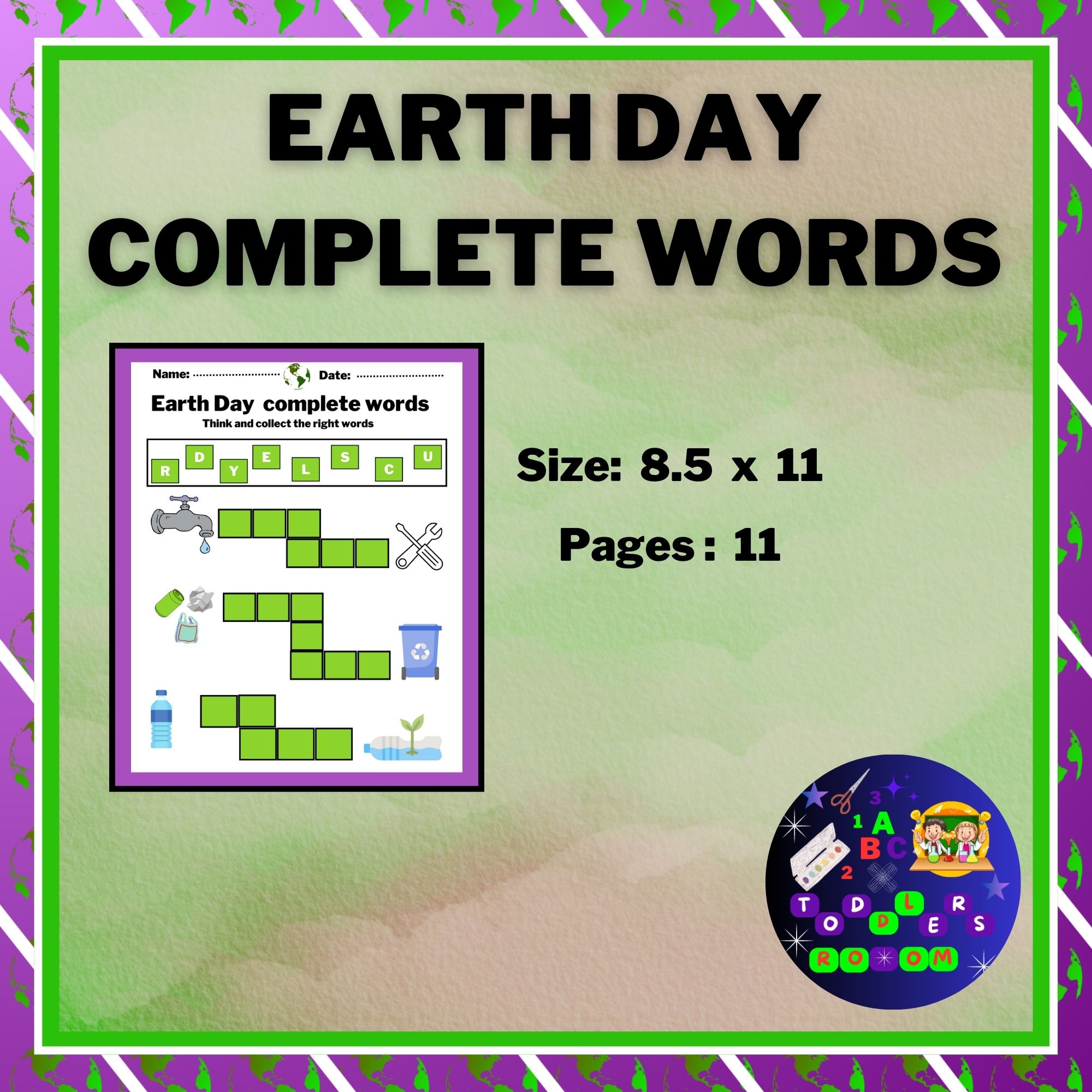 EARTH DAY Activities: Coloring, Writing, Patterns, Counting and ...