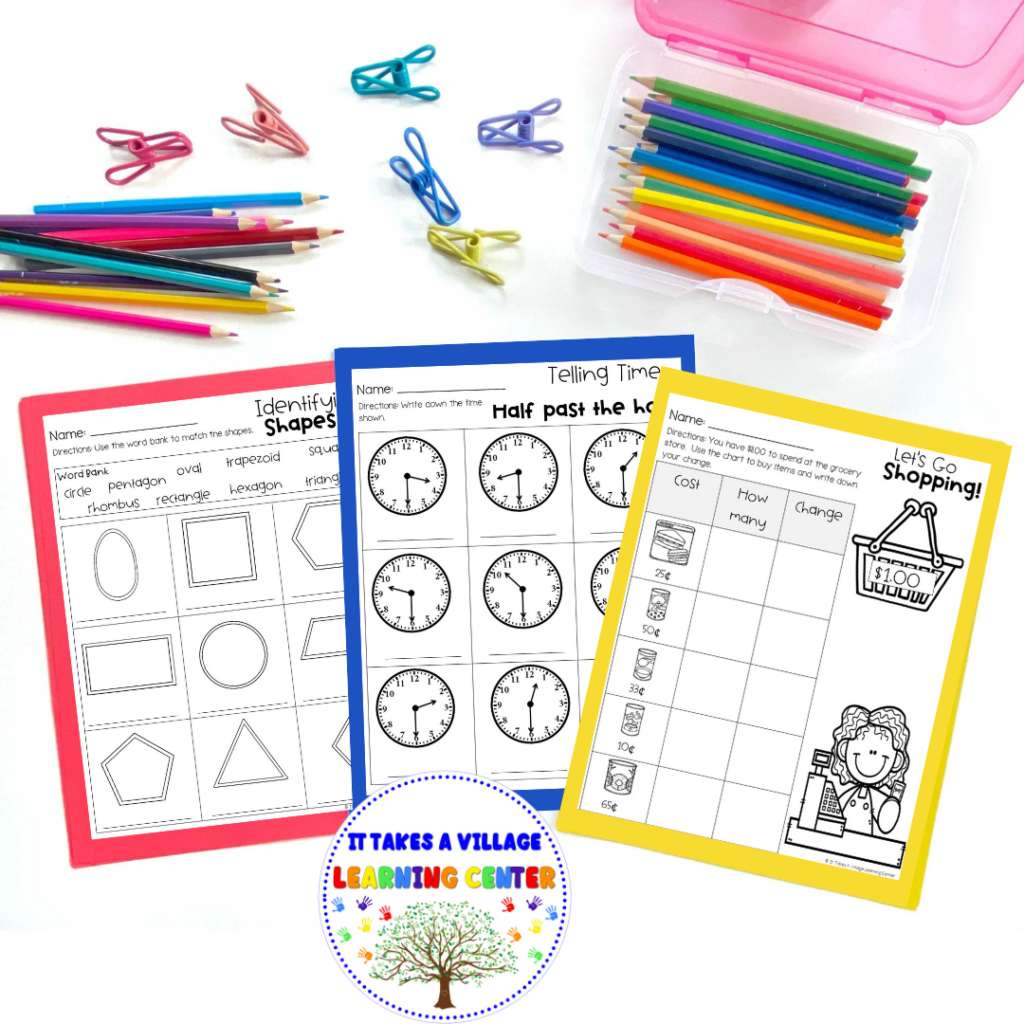 Geometry, Money & Telling Time Worksheets Illustrative Math Unit 6