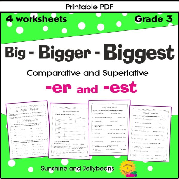 BigBiggerBiggest er est suffixes Comparative & Superlative