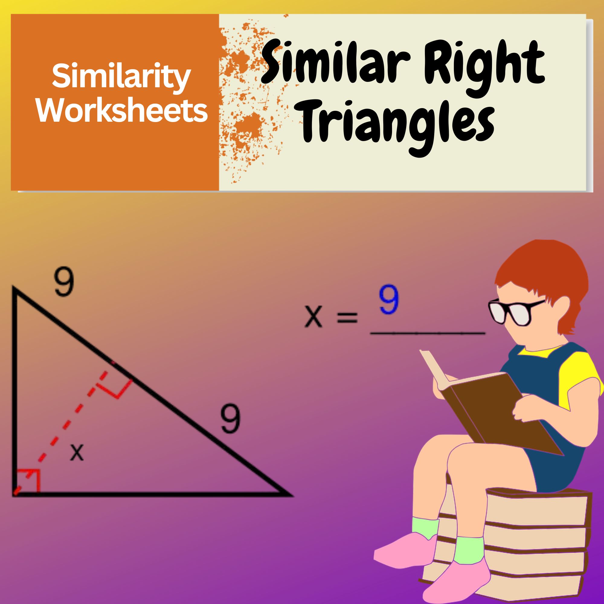 Similar Right Triangles Worksheets Similarity Worksheets Made By