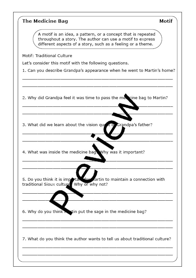 Virginia Driving Hawk Sneve "The Medicine Bag" worksheets Made By Teachers