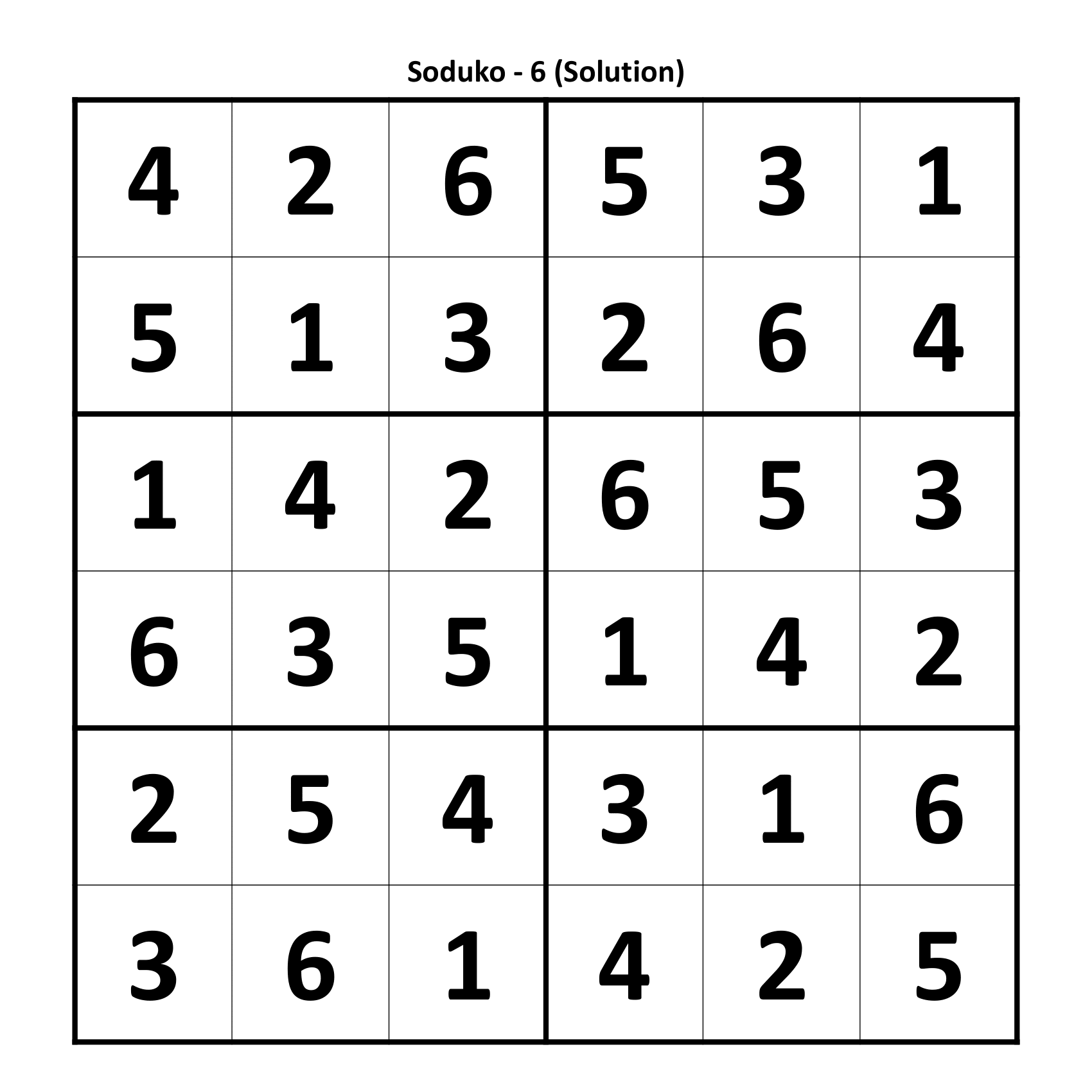 Sudoku Challenge for Kids Level 2 (6×6) with Easy Solutions!" Made