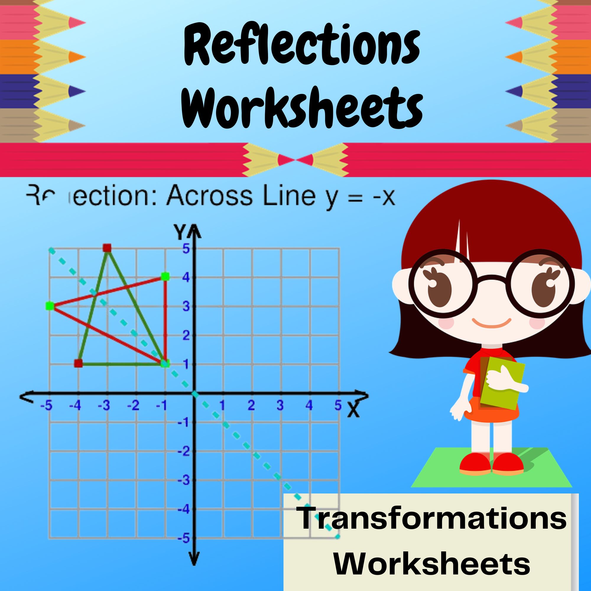 Reflections Worksheets - Transformations Worksheets
