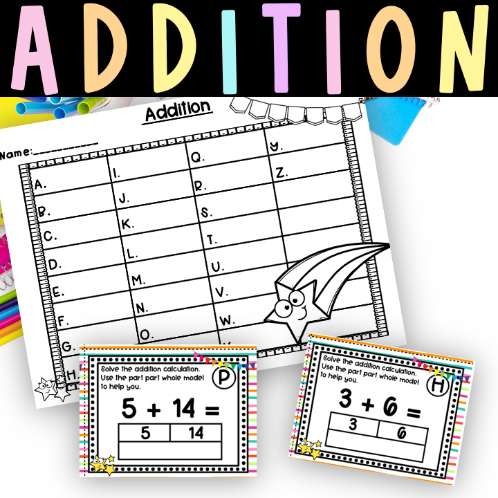 Addition part part whole task cards kindergarten 1st grade made by