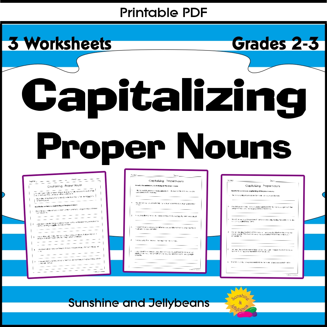 Capitalization Of Proper Nouns 3 Practice Worksheets Grades 2 3