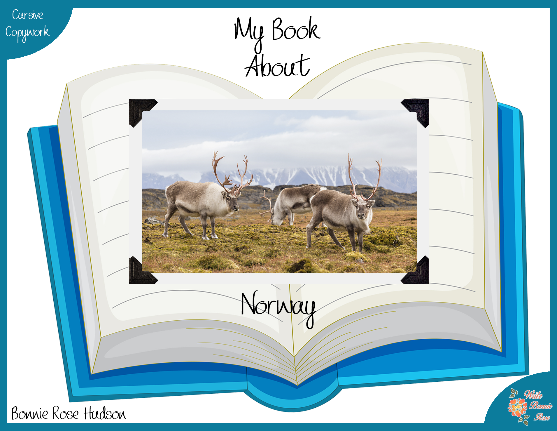 My Book About Norway with Cursive Copywork