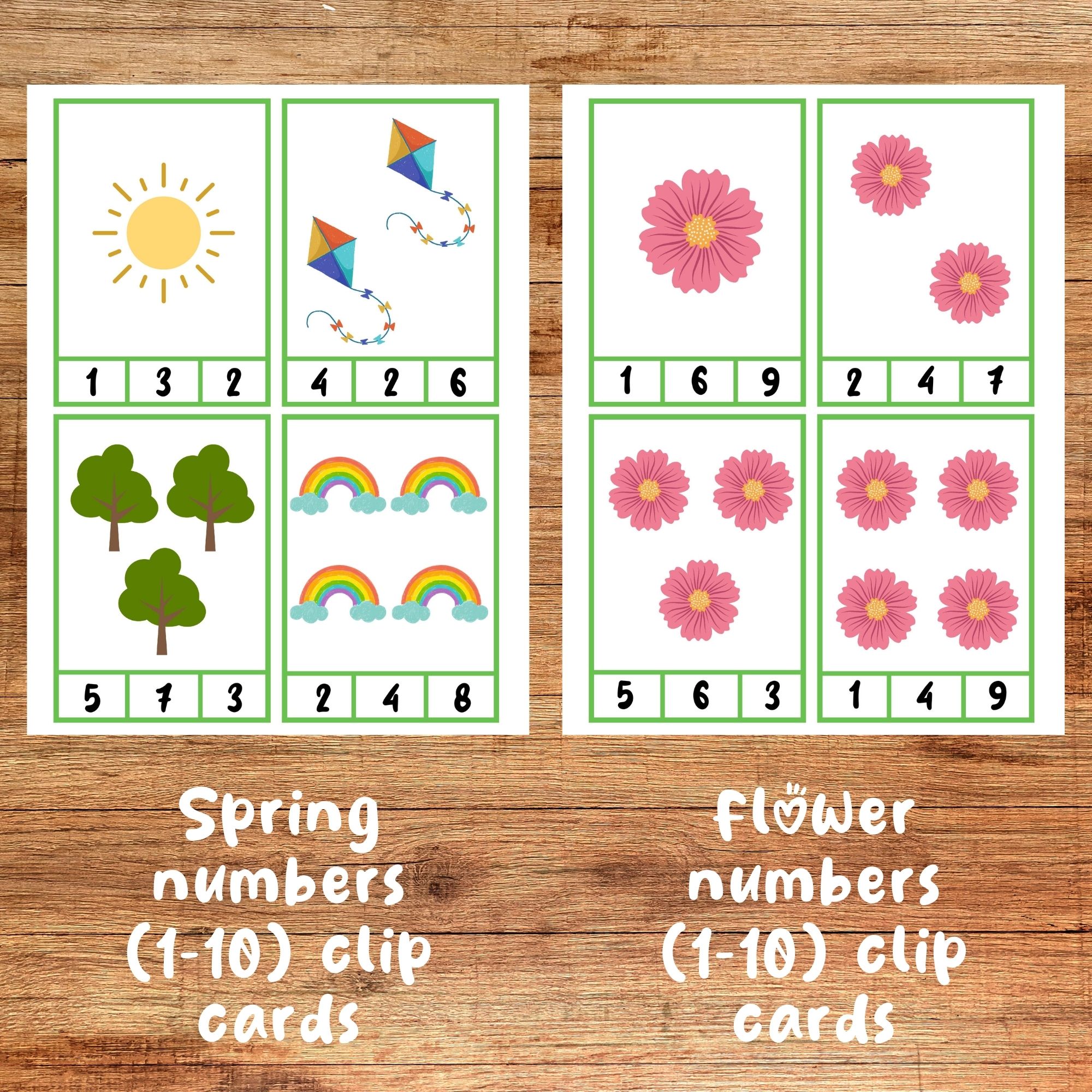 Spring Numbers Matching Game Numbers (110) Clip Cards, Puzzles