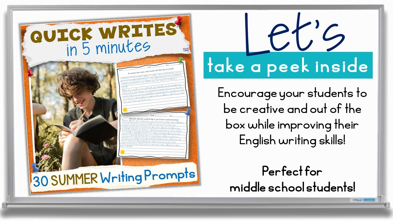 Quick Write Prompts - Summer Writing Practice Morning Work - Print and ...