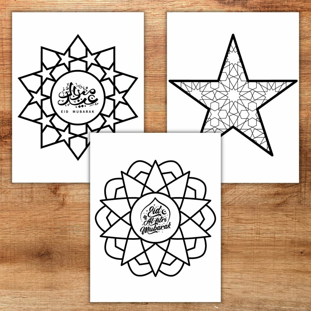 Eid Al Fitr Coloring Pages Decoration | Eid Al Fitr Decoration | Made ...